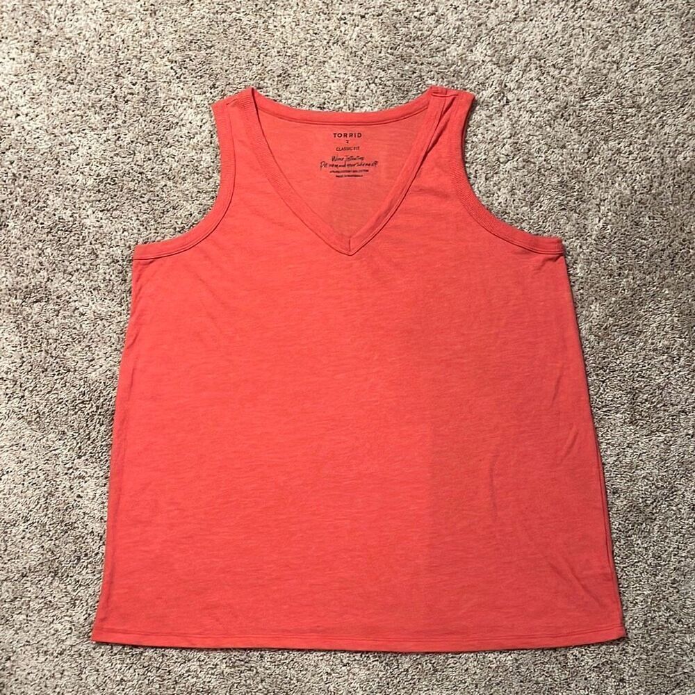 Torrid Orange Girlfriend Signature Jersey V-Neck Tank 2X‎